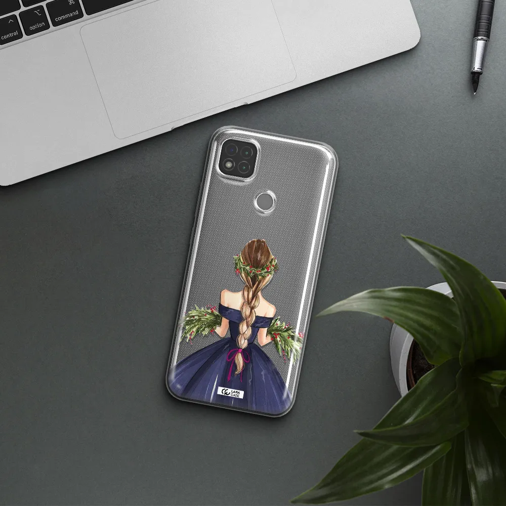 Long Hair Girl Watercolor Xiaomi Redmi 9C Clear TPU Case
