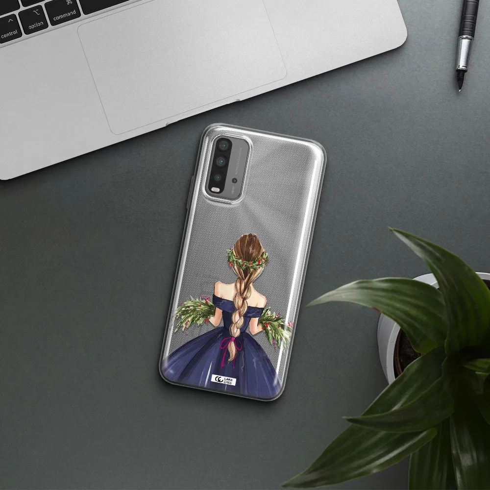 Long Hair Girl Watercolor Xiaomi Redmi 9T Clear TPU Case