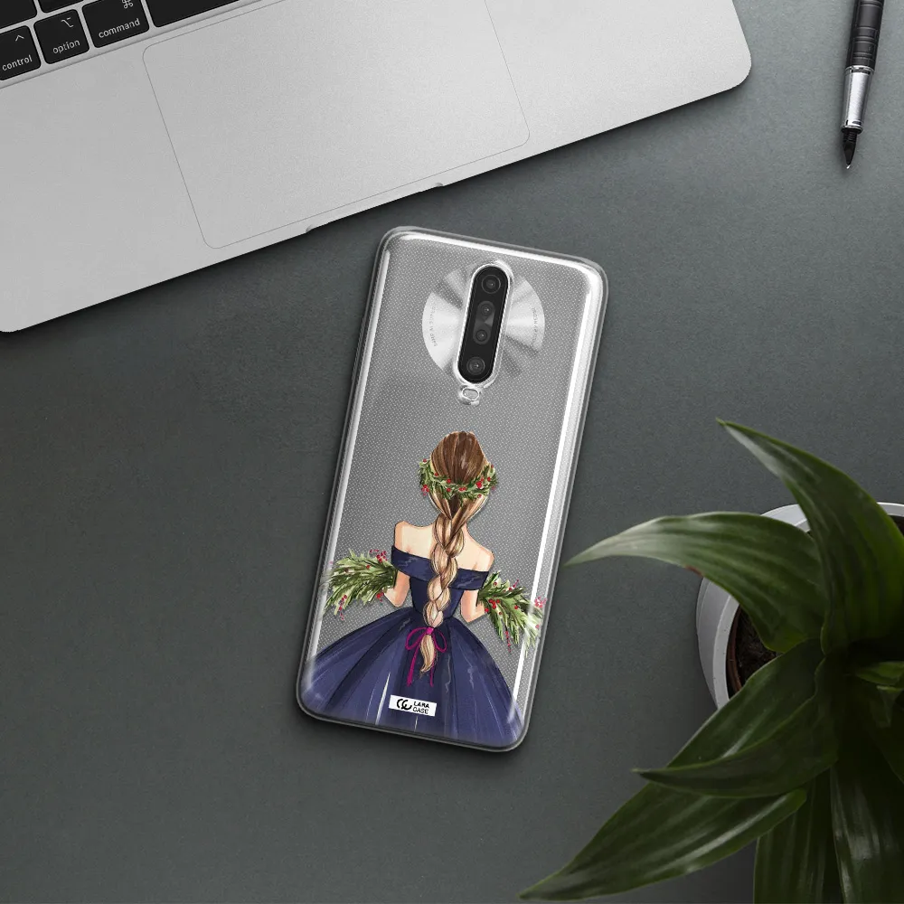 Long Hair Girl Watercolor Xiaomi Redmi K30 Clear TPU Case