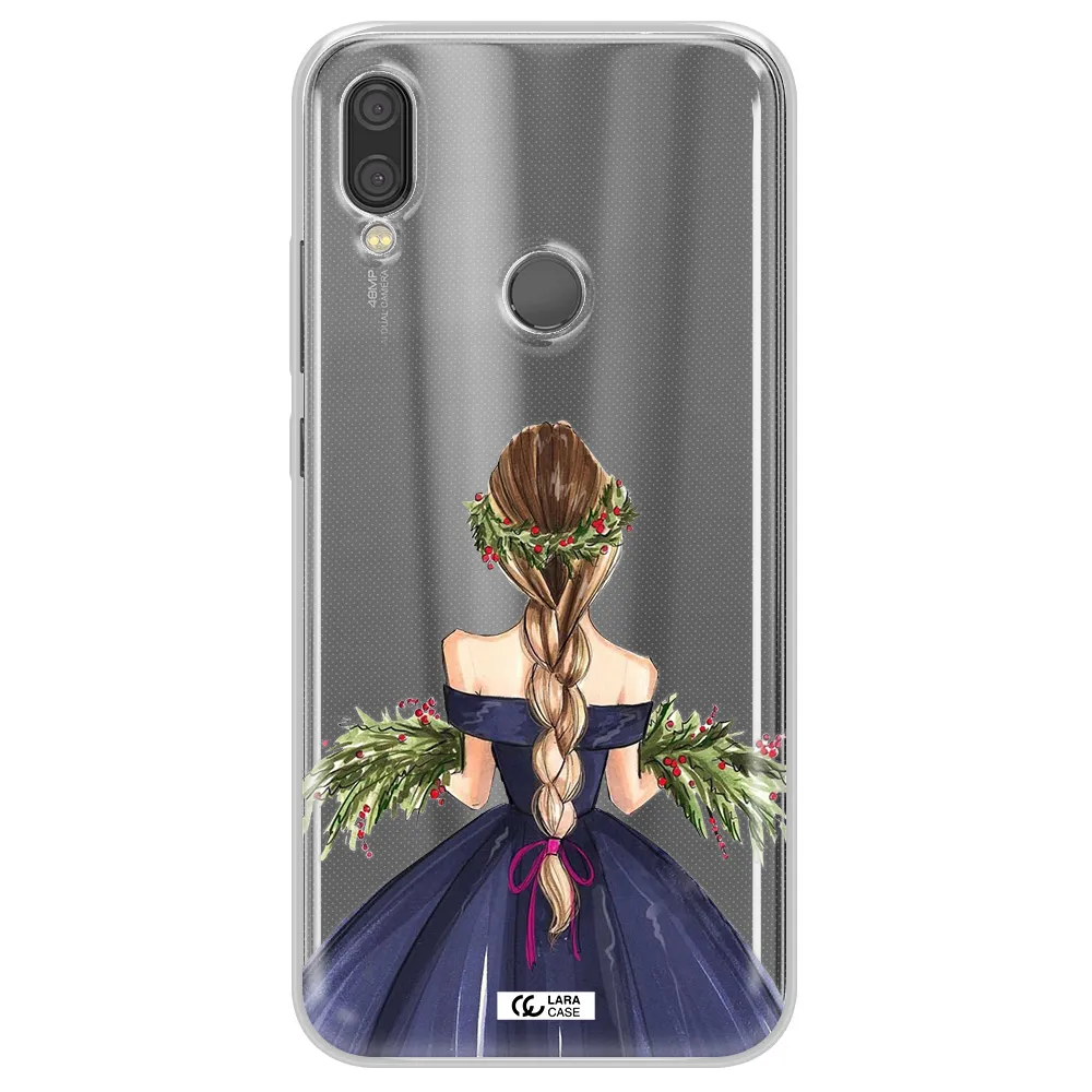 Long Hair Girl Watercolor Xiaomi Redmi Note 7 Clear TPU Case