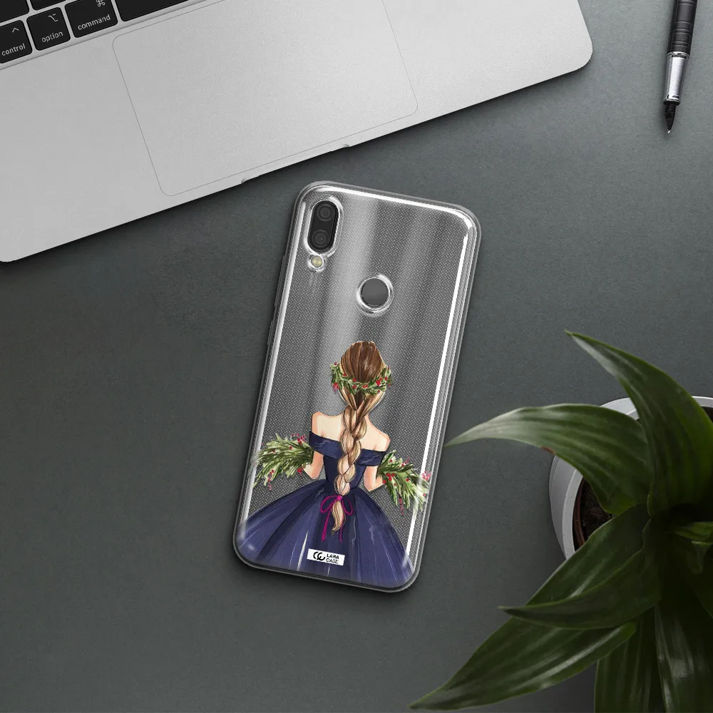 Long Hair Girl Watercolor Xiaomi Redmi Note 7 Clear TPU Case