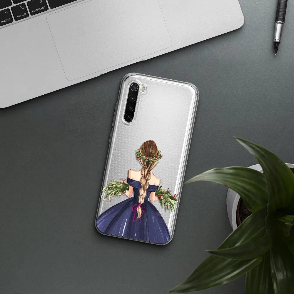 Long Hair Girl Watercolor Xiaomi Redmi Note 8T Clear Tpu Case