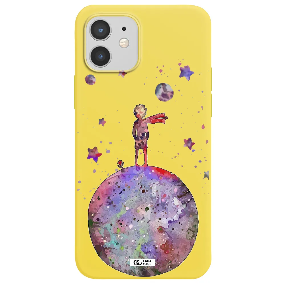 Little Prince Night Apple iPhone 12 Silicone canary yellow Case