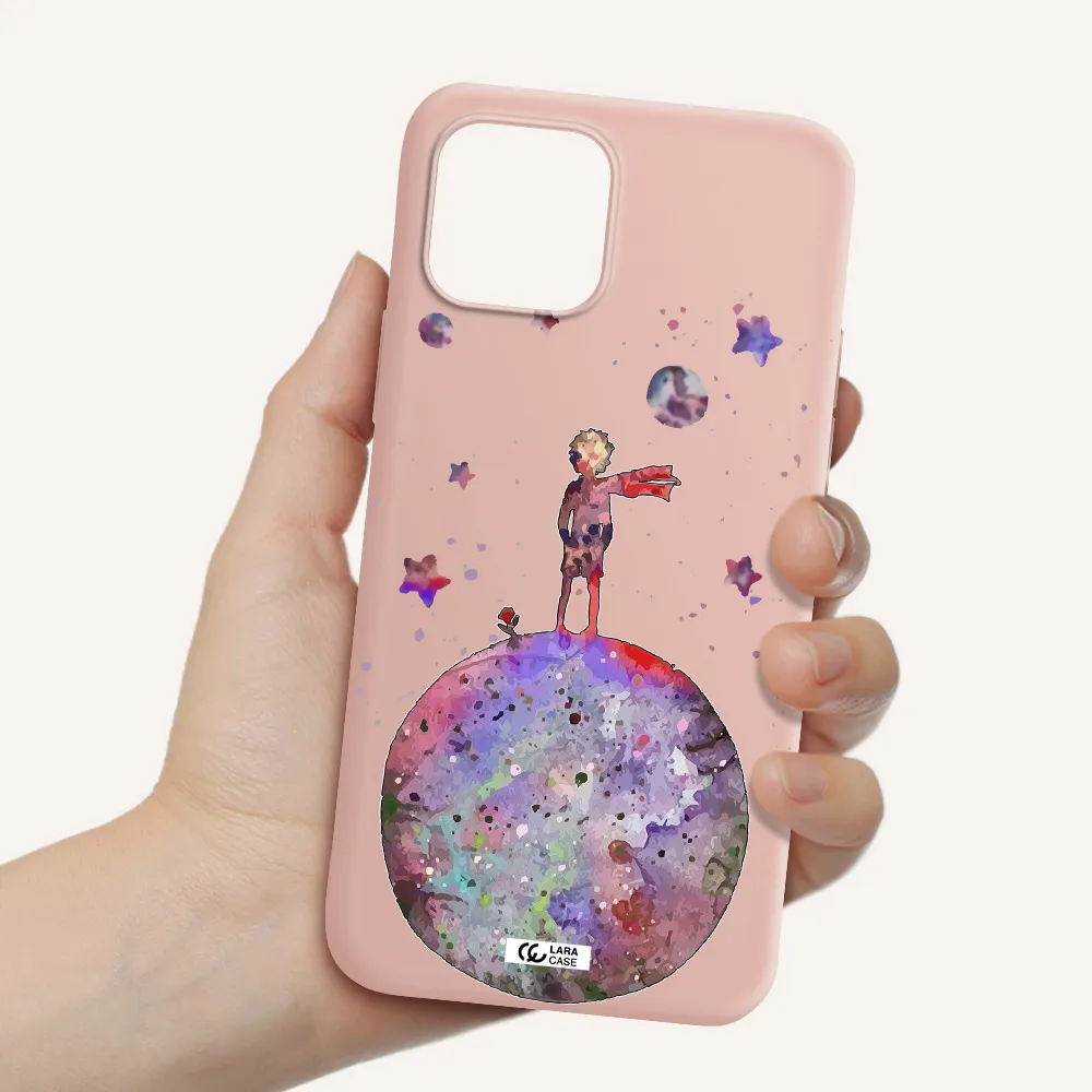 Little Prince Night Apple iPhone 12 Silicone pastel pink Case