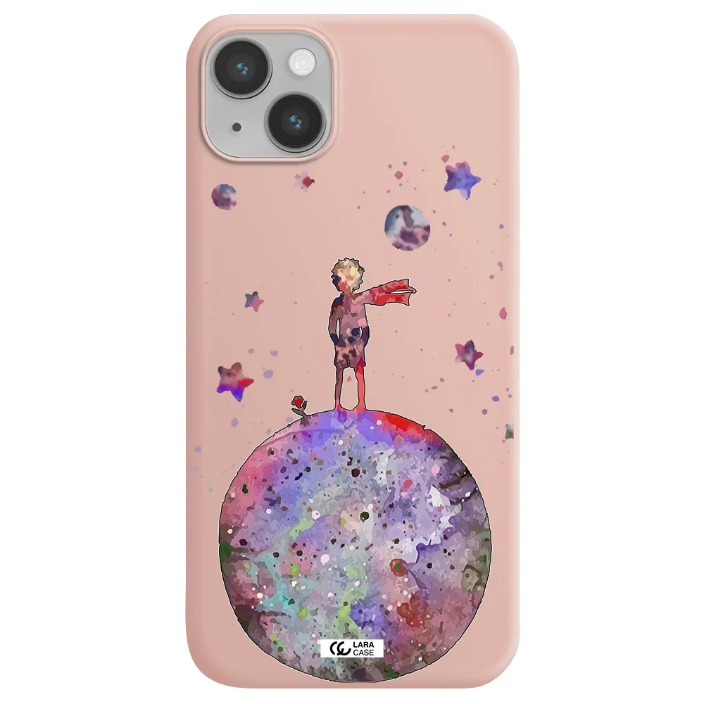 Little Prince Night Apple iPhone 14 plus Silicone pastel pink Case