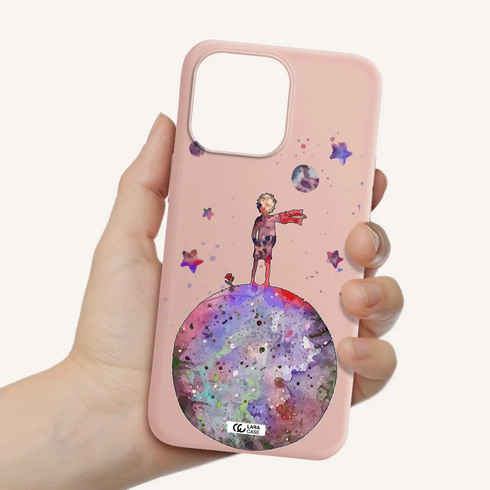 Little Prince Night Apple iPhone 14 pro Silicone pastel pink Case