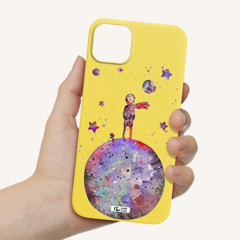 Little Prince Night Apple iPhone 14 Silicone canary yellow Case