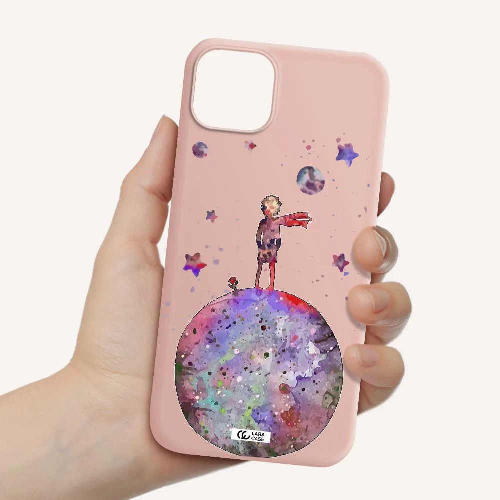 Little Prince Night Apple iPhone 14 Silicone pastel pink Case