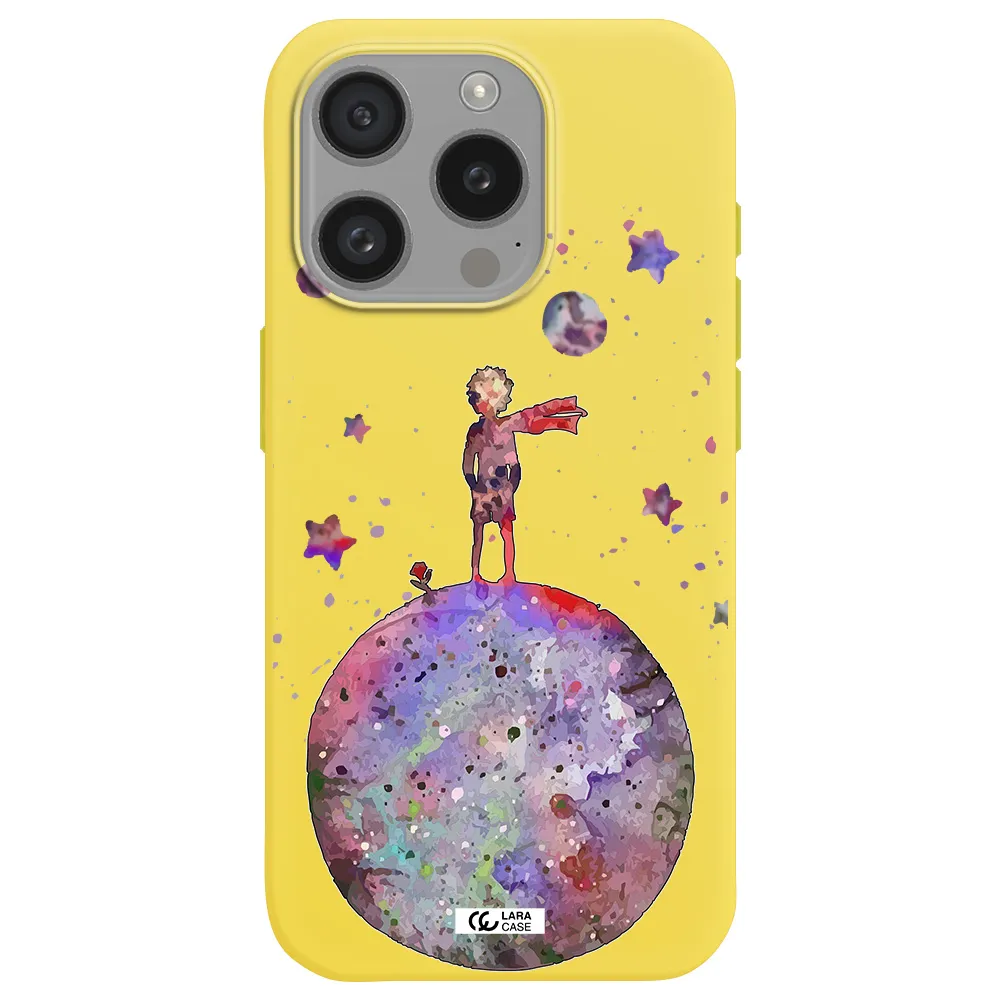 Little Prince Night Apple Iphone 15 Pro Silicone Canary Yellow Case