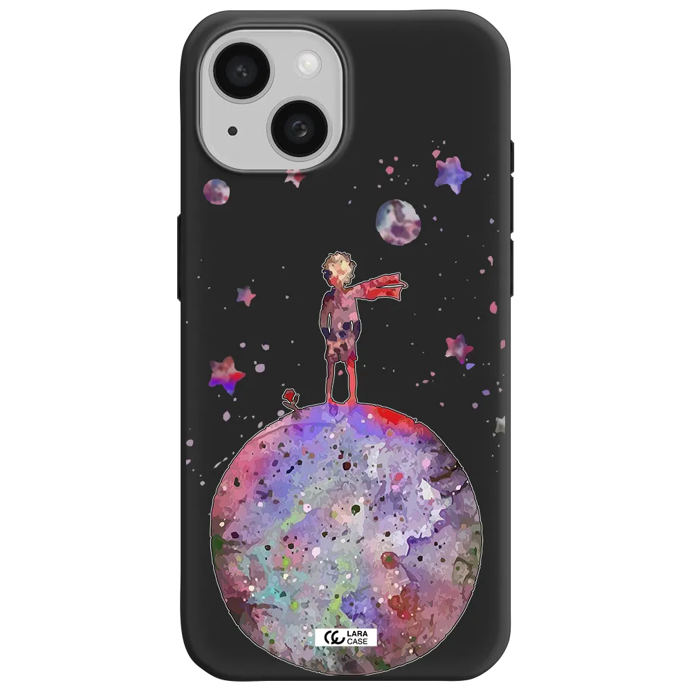 Little Prince Night Apple iPhone 15 Silicone black Case