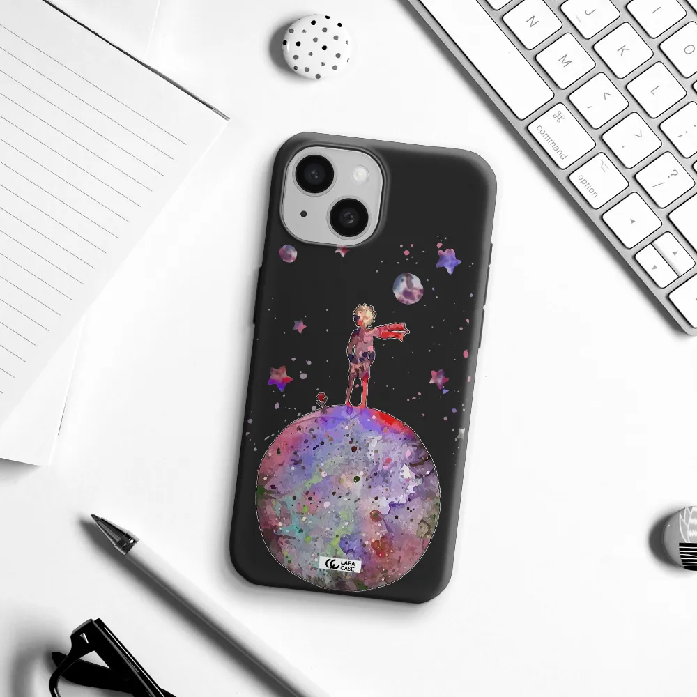 Little Prince Night Apple iPhone 15 Silicone black Case
