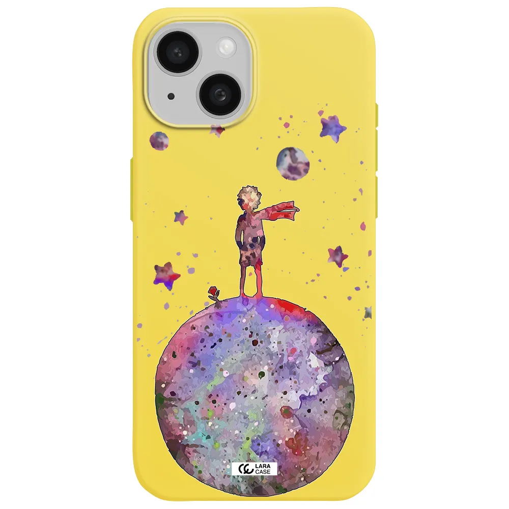 Little Prince Night Apple iPhone 15 Silicone canary yellow Case