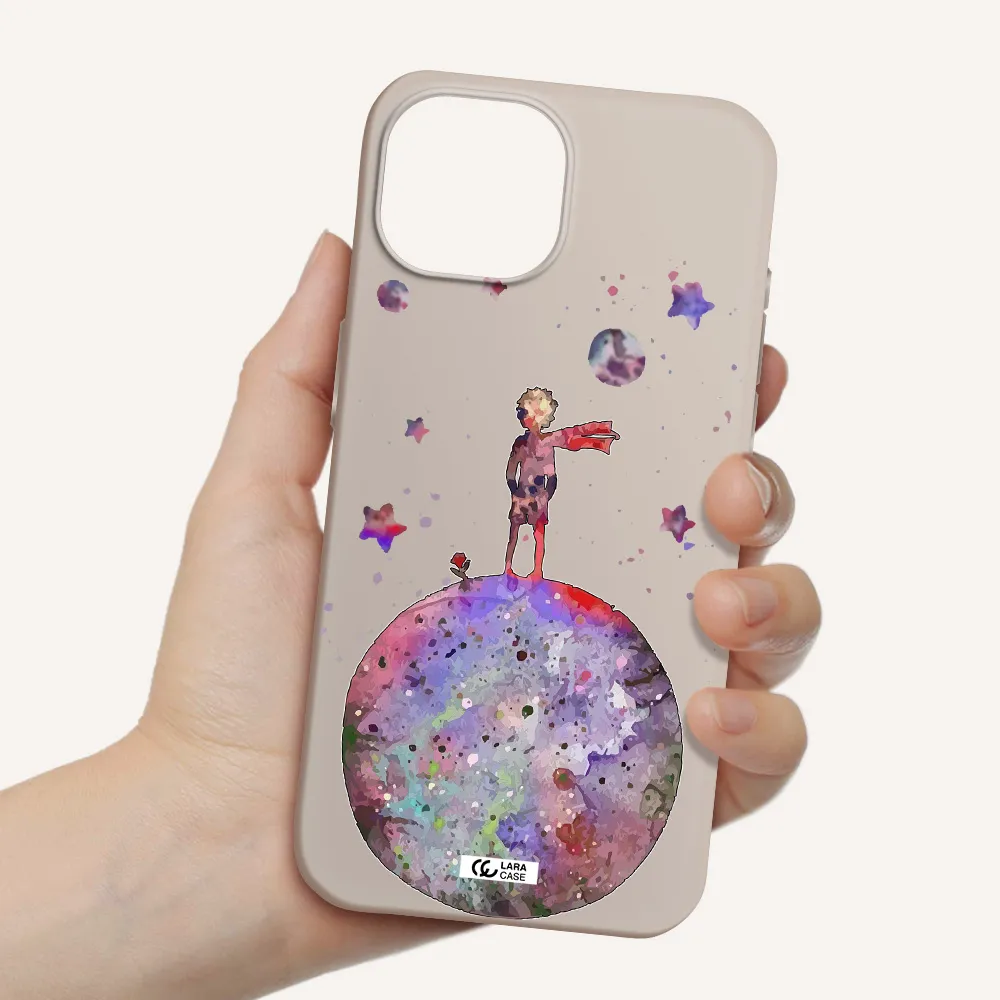 Little Prince Night Apple iPhone 15 Silicone Stone Case
