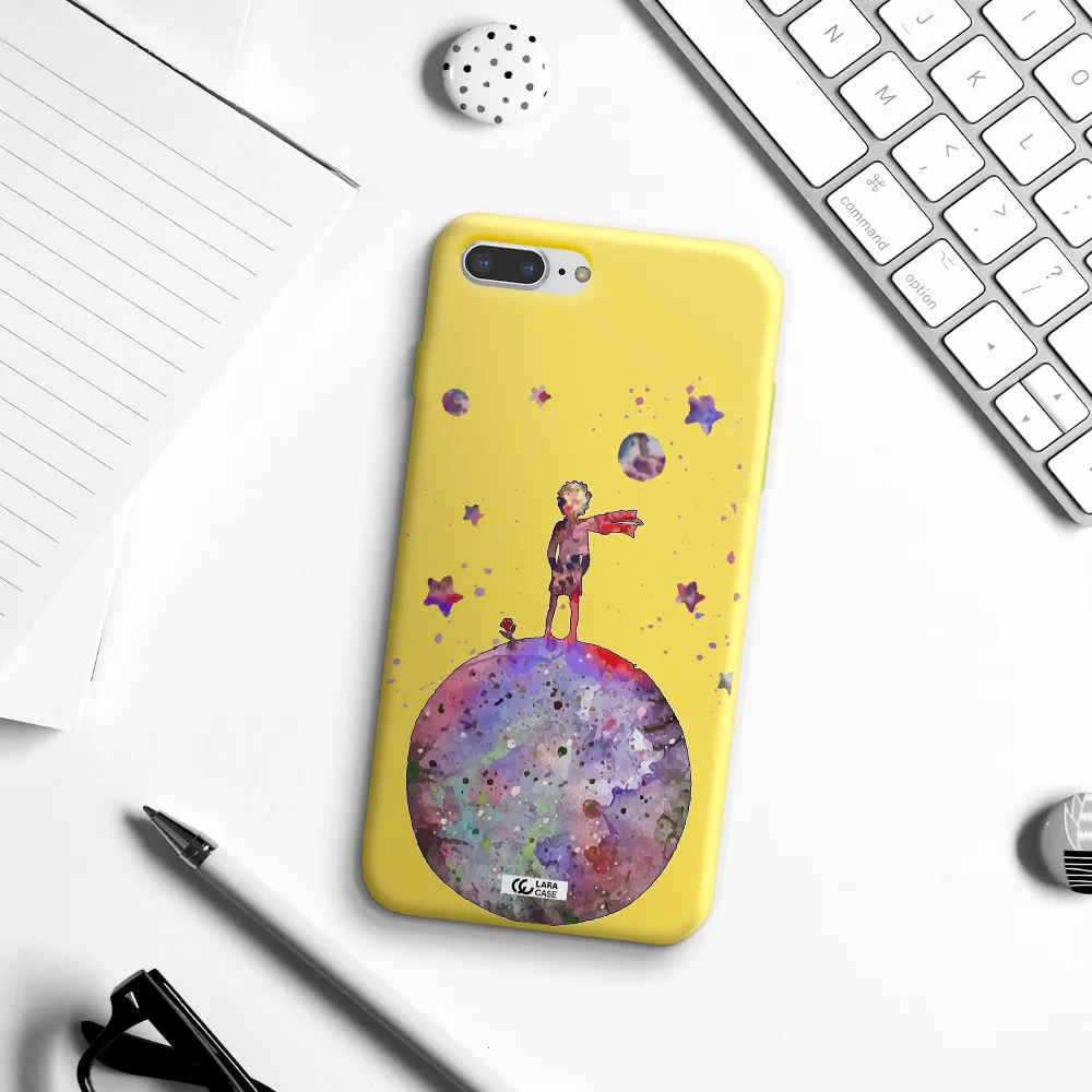 Little Prince Night Apple iPhone 8 plus Silicone canary yellow Case