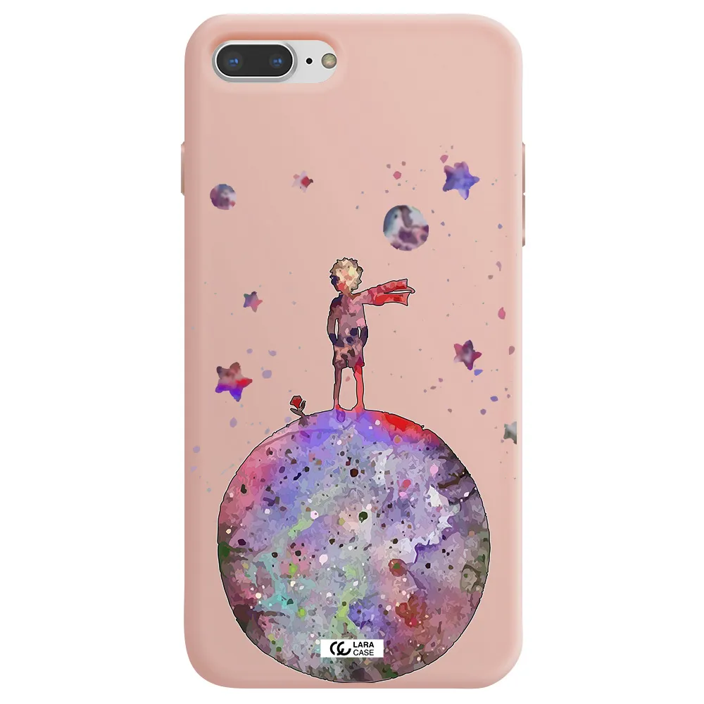 Little Prince Night Apple iPhone 8 plus Silicone pastel pink Case