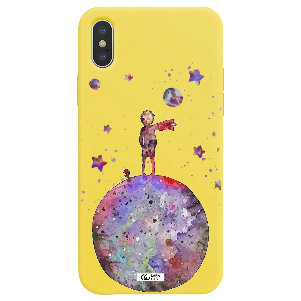 Little Prince Night Apple iPhone X Silicone canary yellow Case