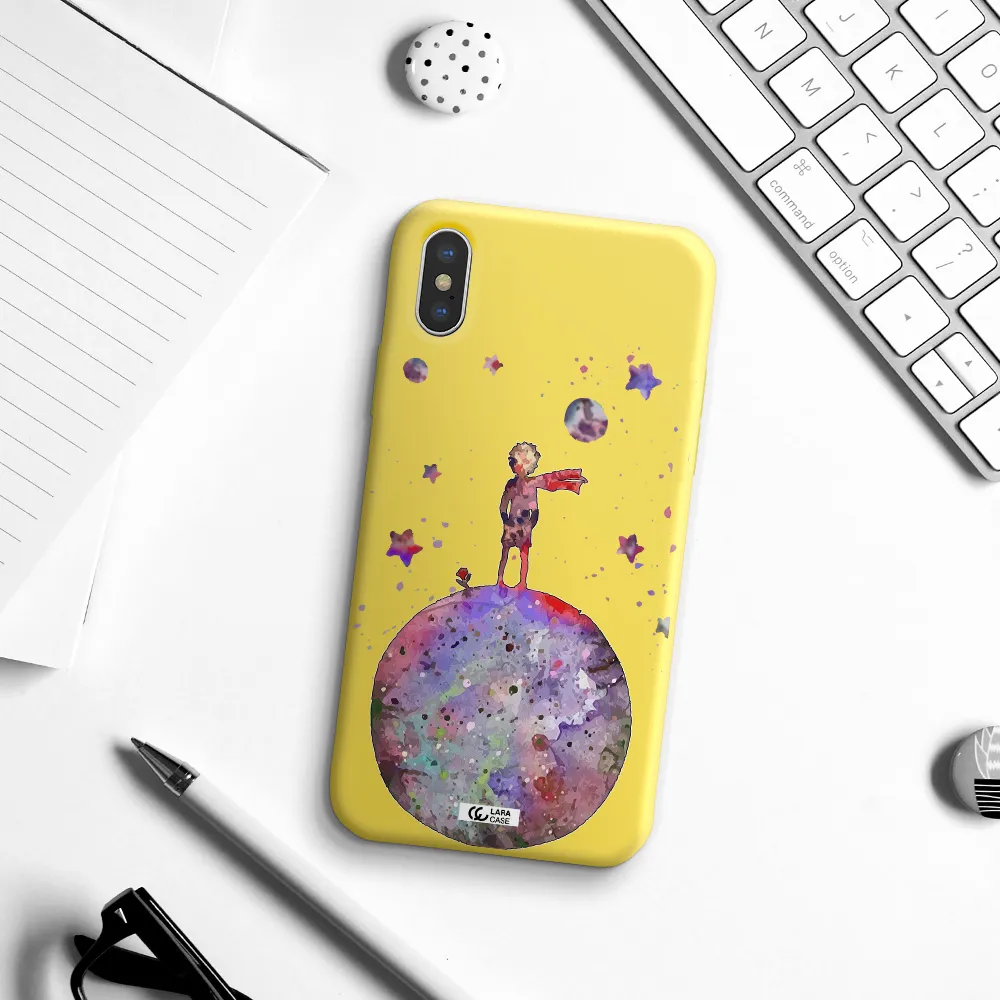 Little Prince Night Apple iPhone X Silicone canary yellow Case
