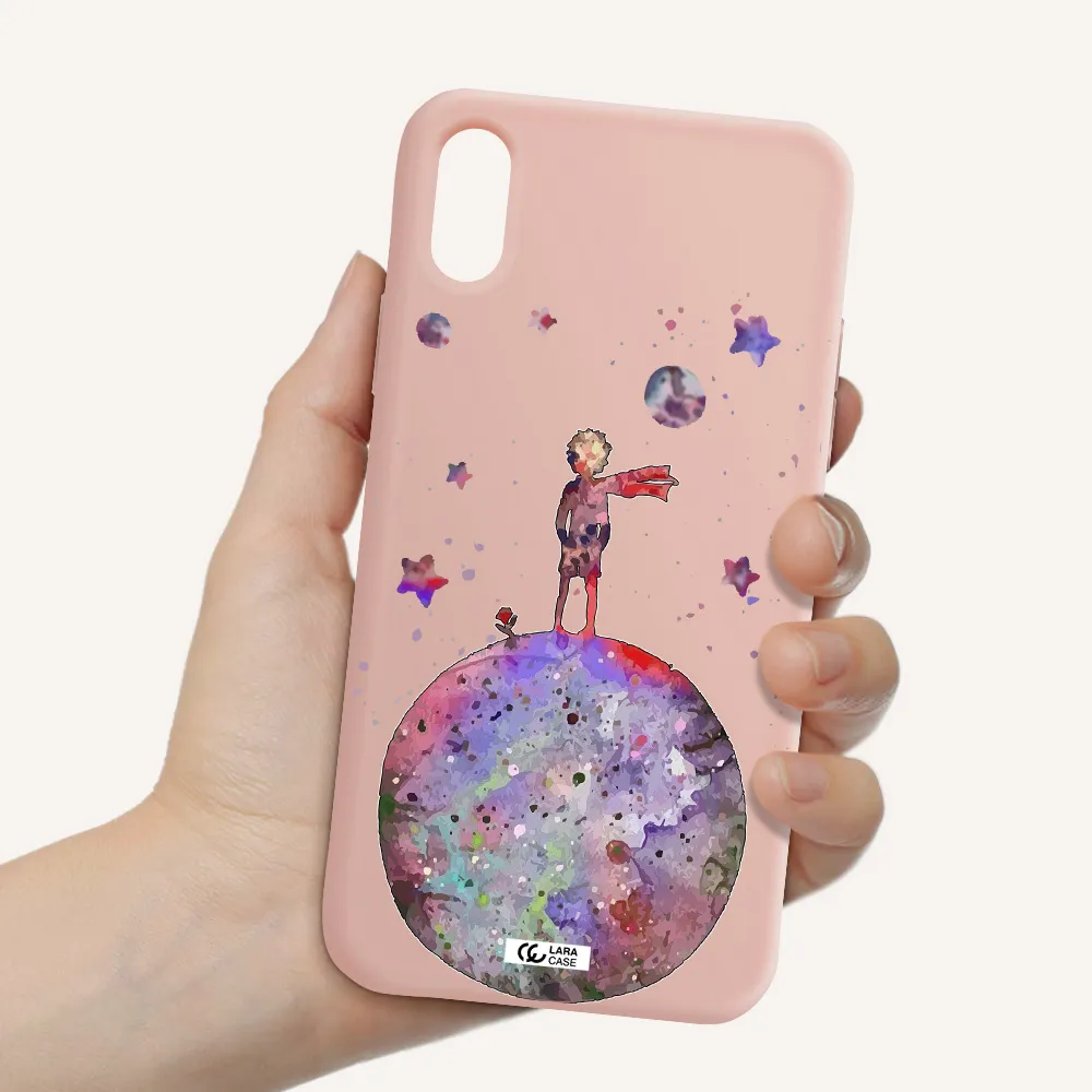 Little Prince Night Apple iPhone X Silicone pastel pink Case