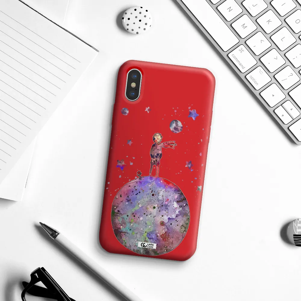Little Prince Night Apple iPhone XS Silicone Imperial Red Case