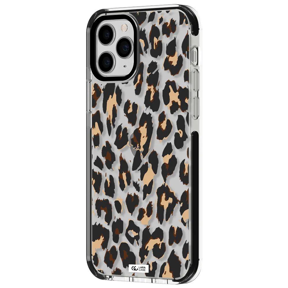 Leopard Print Apple iPhone 11 pro max impact black border Case