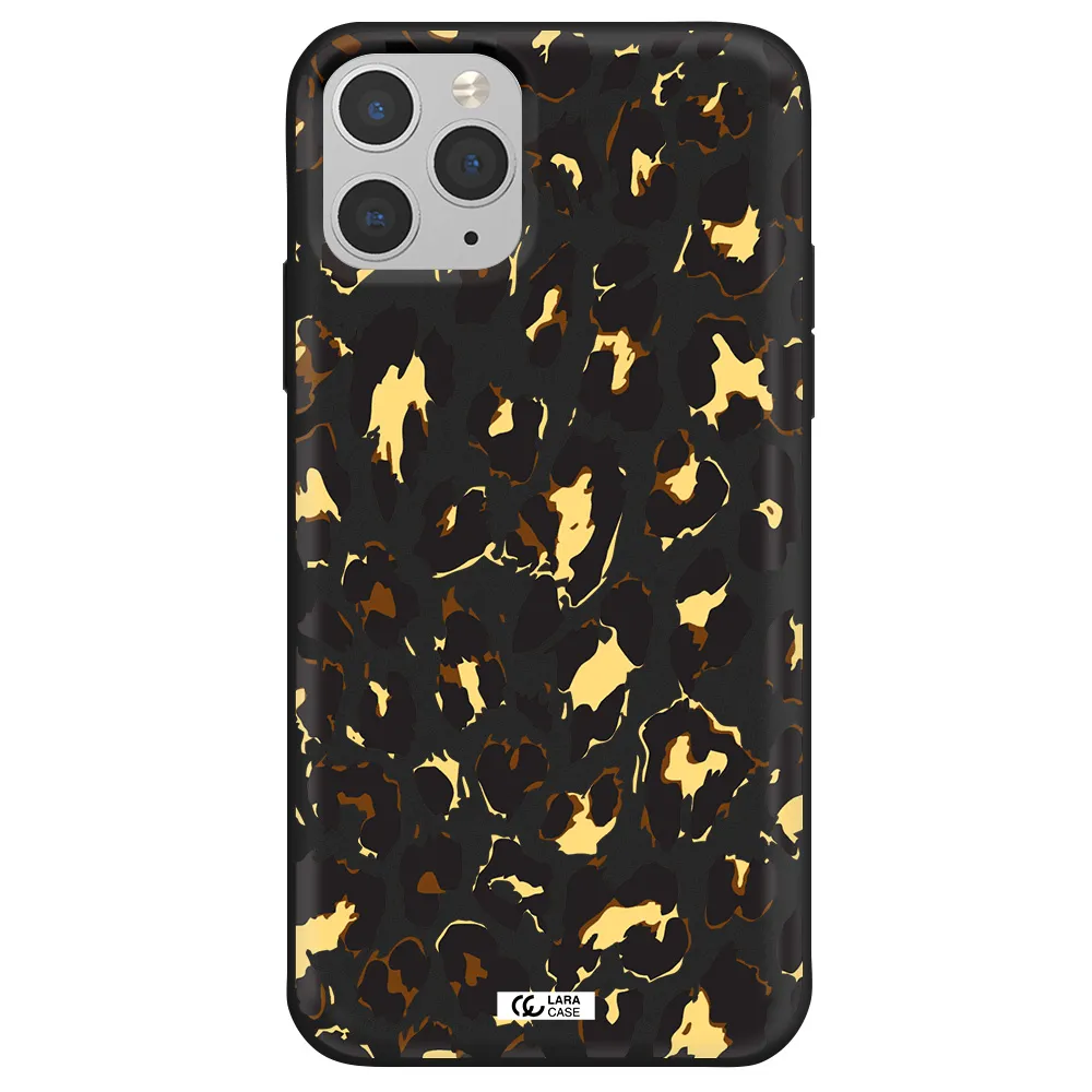 Leopard Print Apple iPhone 11 pro max Silicone black Case