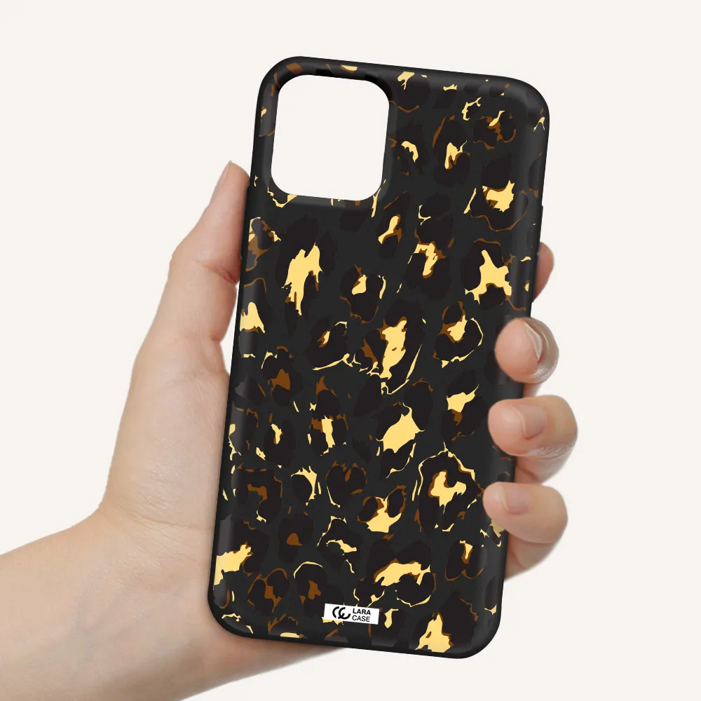 Leopard Print Apple iPhone 11 pro max Silicone black Case