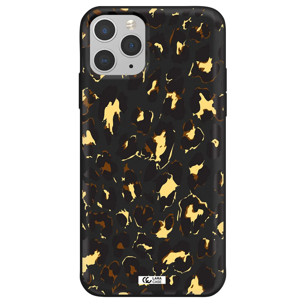 Leopard Print Apple iPhone 11 pro Silicone black Case