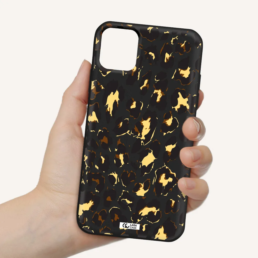 Leopard Print Apple iPhone 11 Silicone black Case