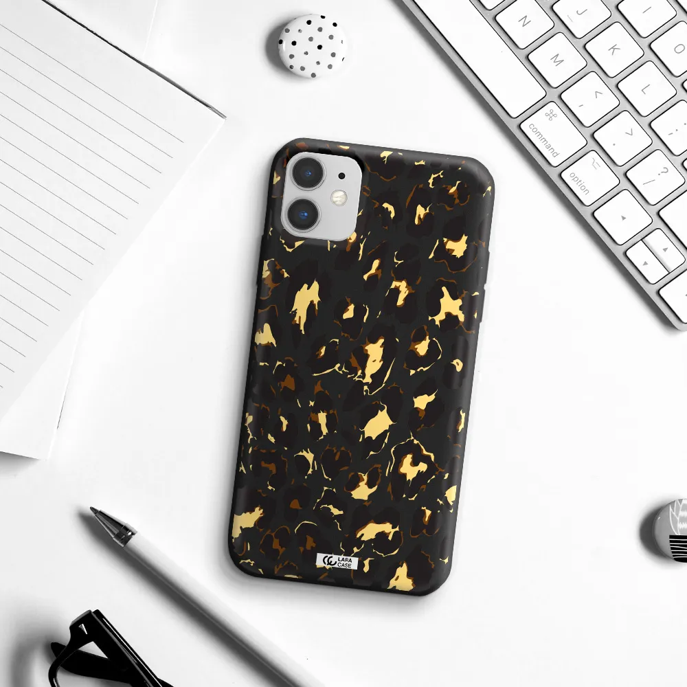 Leopard Print Apple iPhone 11 Silicone black Case
