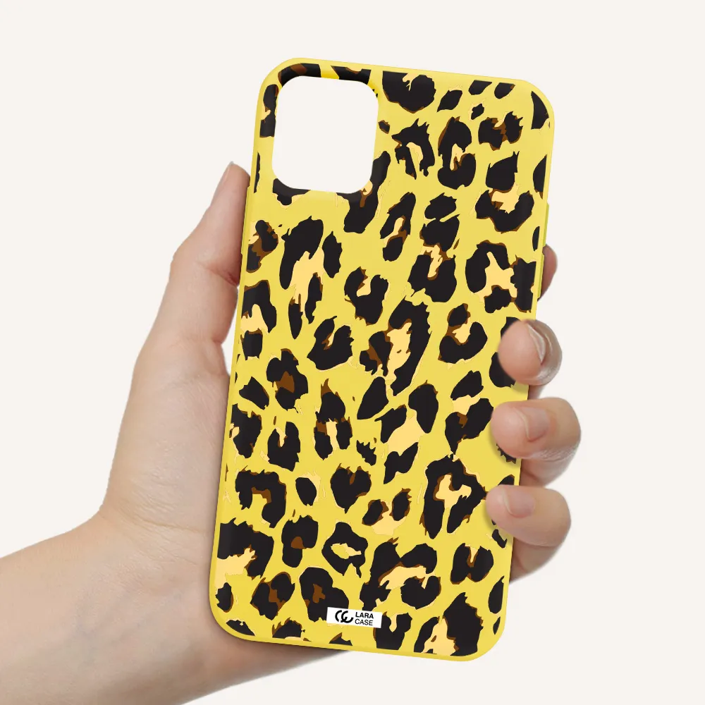 Leopard Print Apple iPhone 11 Silicone canary yellow Case