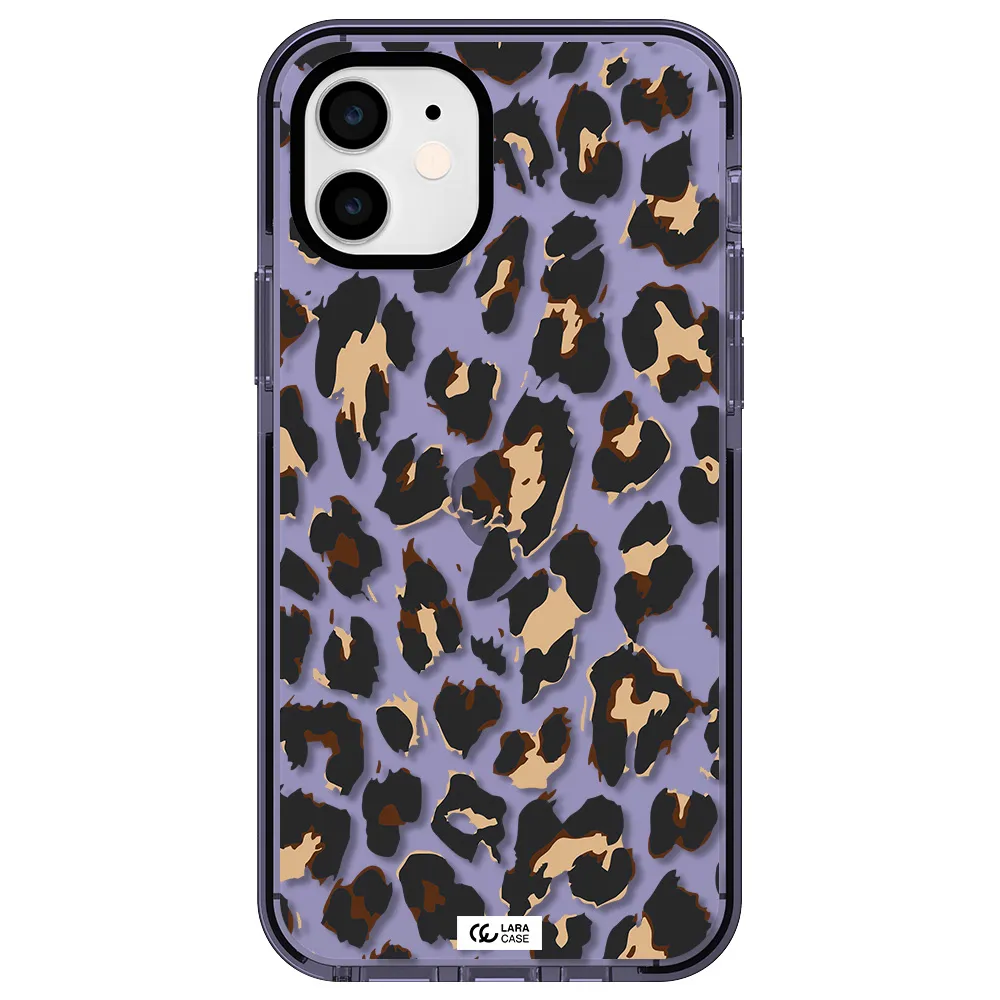 Leopard Print Apple iPhone 12 impact Lilac Case