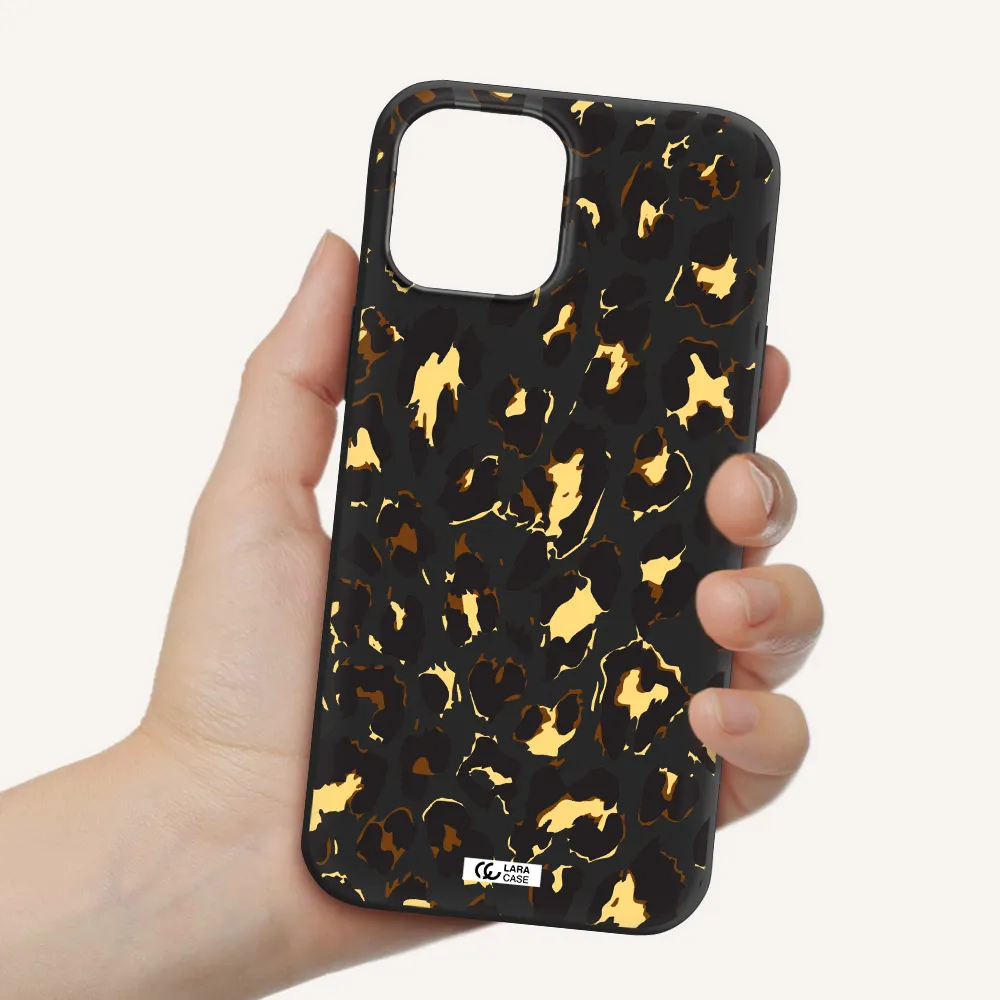 Leopard Print Apple iPhone 12 pro Silicone black Case