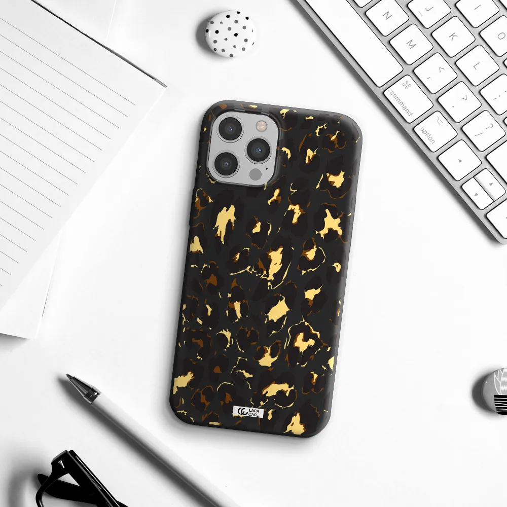Leopard Print Apple iPhone 12 pro Silicone black Case