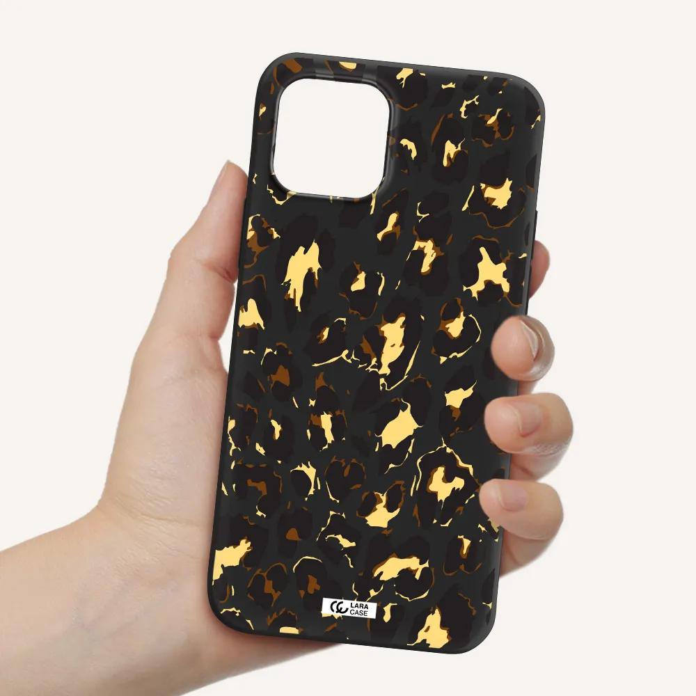 Leopard Print Apple iPhone 12 Silicone black Case