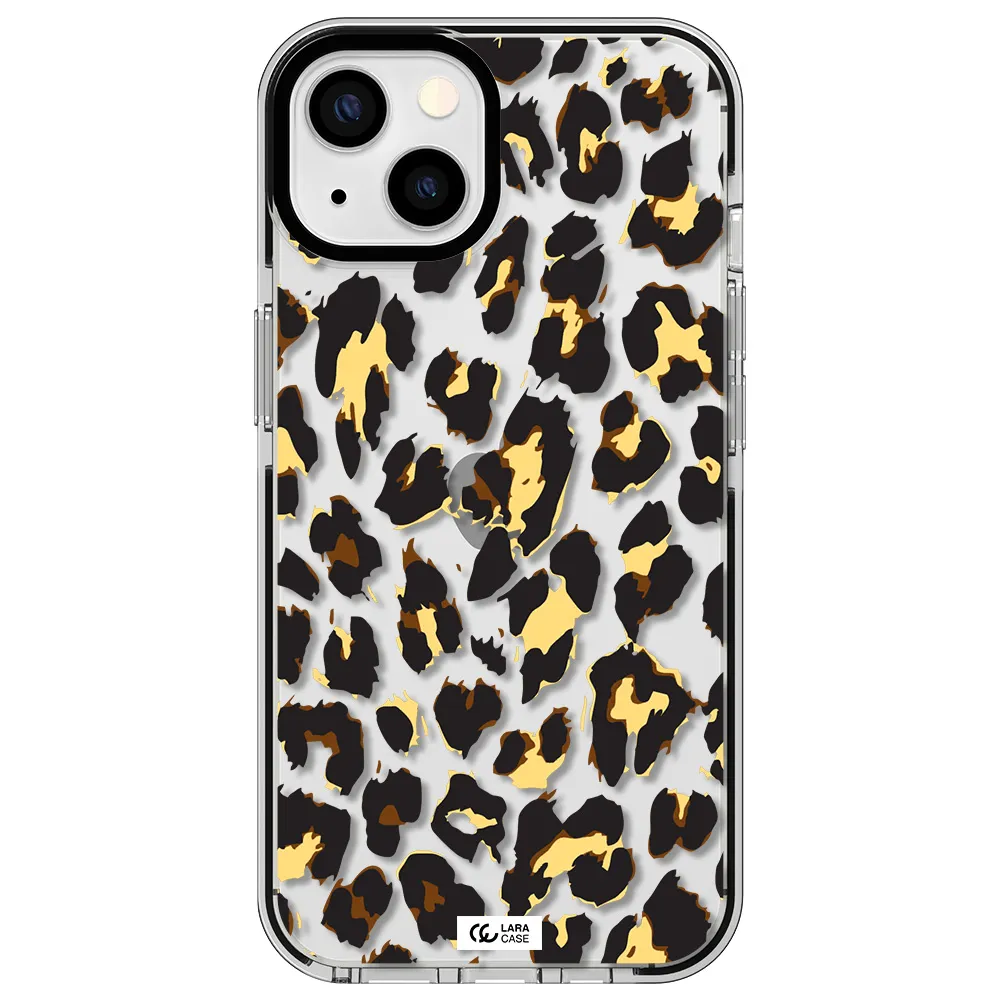 Leopard Print Apple iPhone 13 impact black border Case