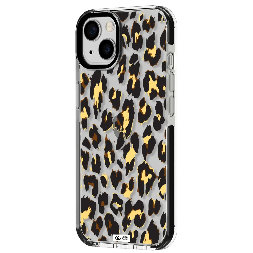 Leopard Print Apple iPhone 13 impact black border Case