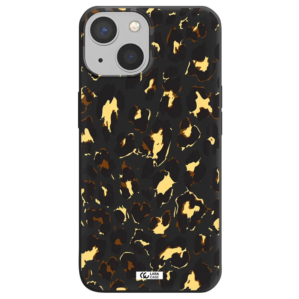 Leopard Print Apple iPhone 13 mini Silicone black Case