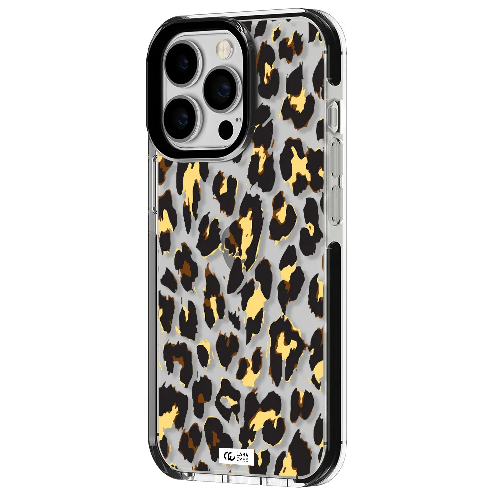 Leopard Print Apple iPhone 13 Pro impact black border Case