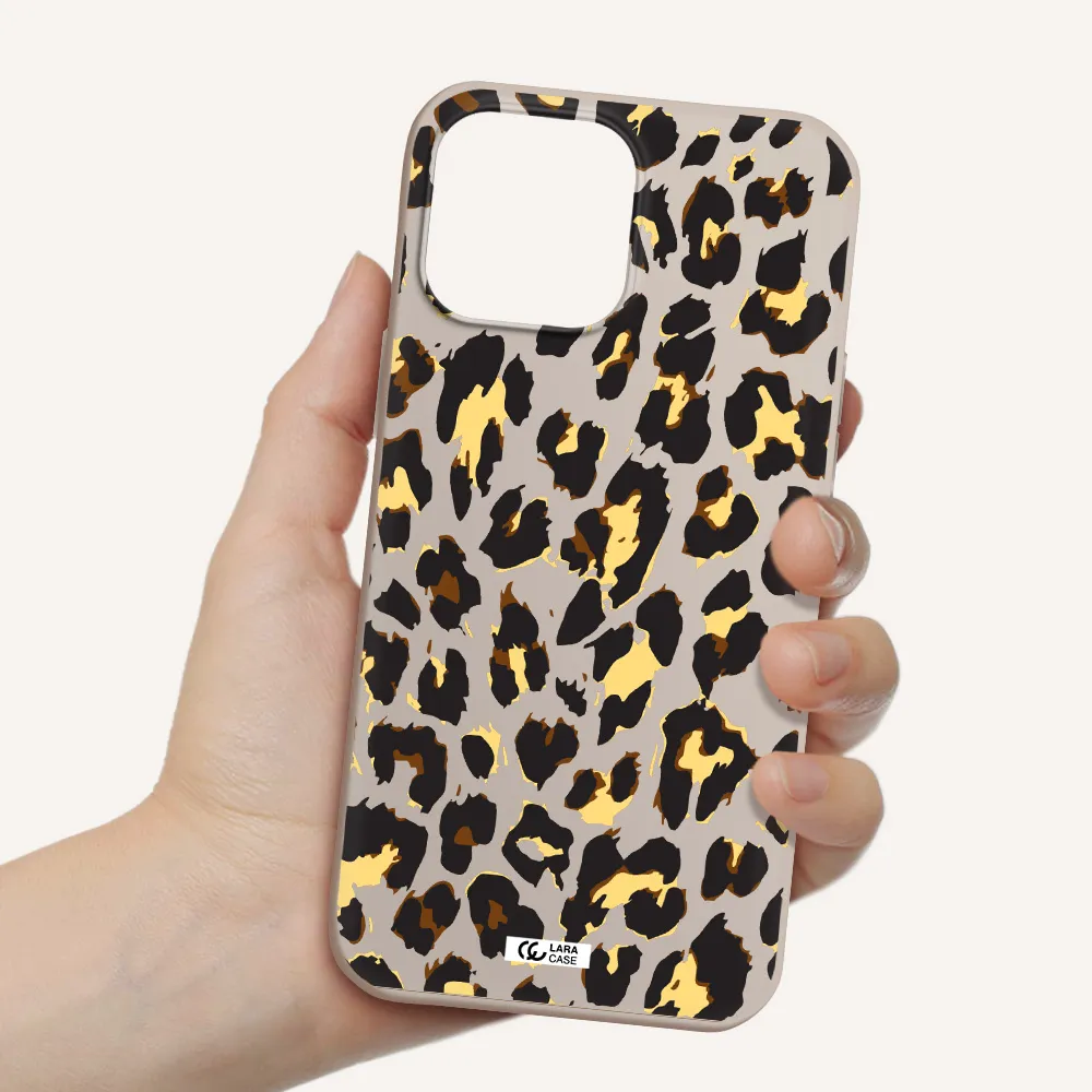 Leopard Print Apple iPhone 13 Pro Max Silicone Stone Case