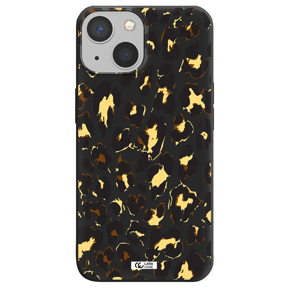 Leopard Print Apple iPhone 13 Silicone black Case