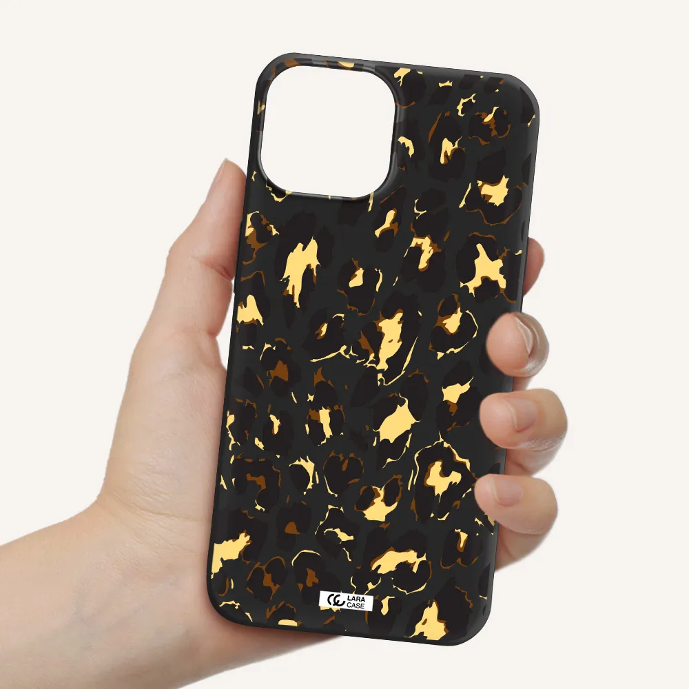 Leopard Print Apple iPhone 13 Silicone black Case