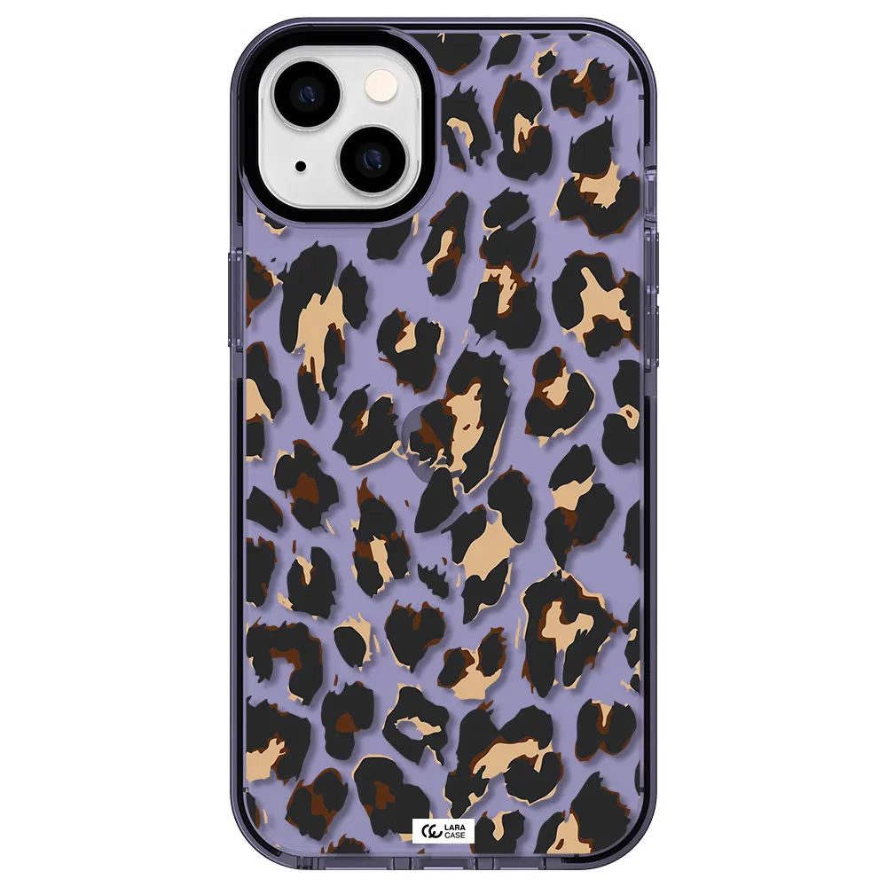 Leopard Print Apple iPhone 14 plus impact Lilac Case