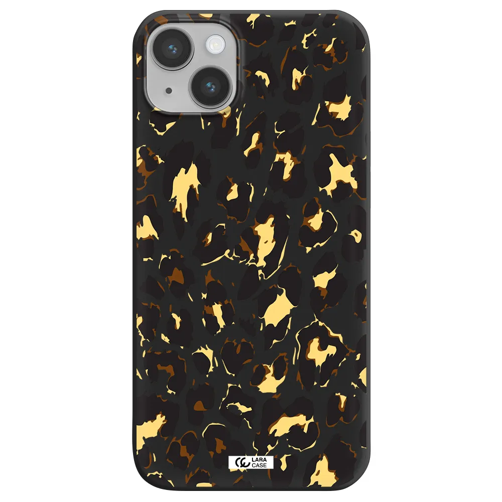 Leopard Print Apple iPhone 14 plus Silicone black Case