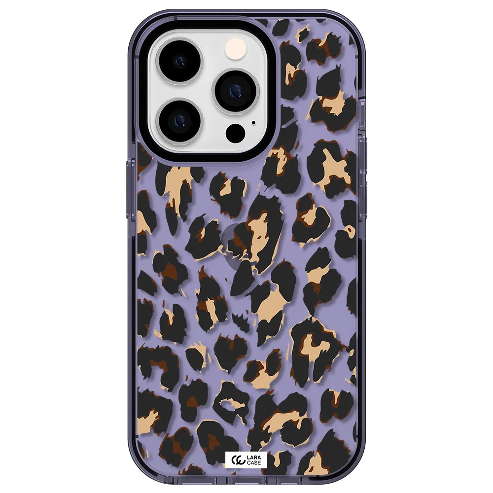 Leopard Print Apple iPhone 14 pro impact Lilac Case