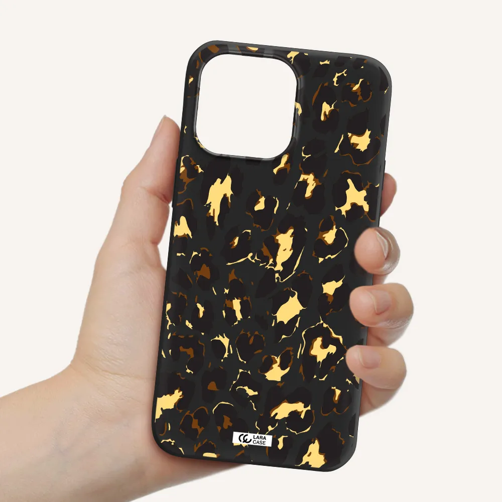 Leopard Print Apple iPhone 14 pro Silicone black Case