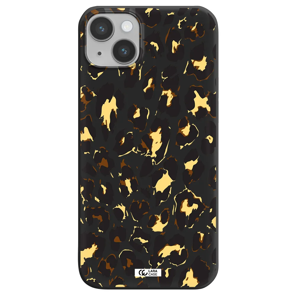 Leopard Print Apple iPhone 14 Silicone black Case