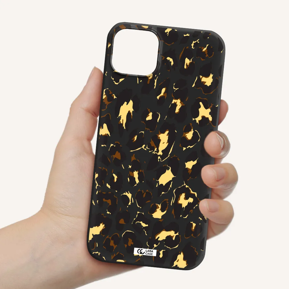 Leopard Print Apple iPhone 14 Silicone black Case
