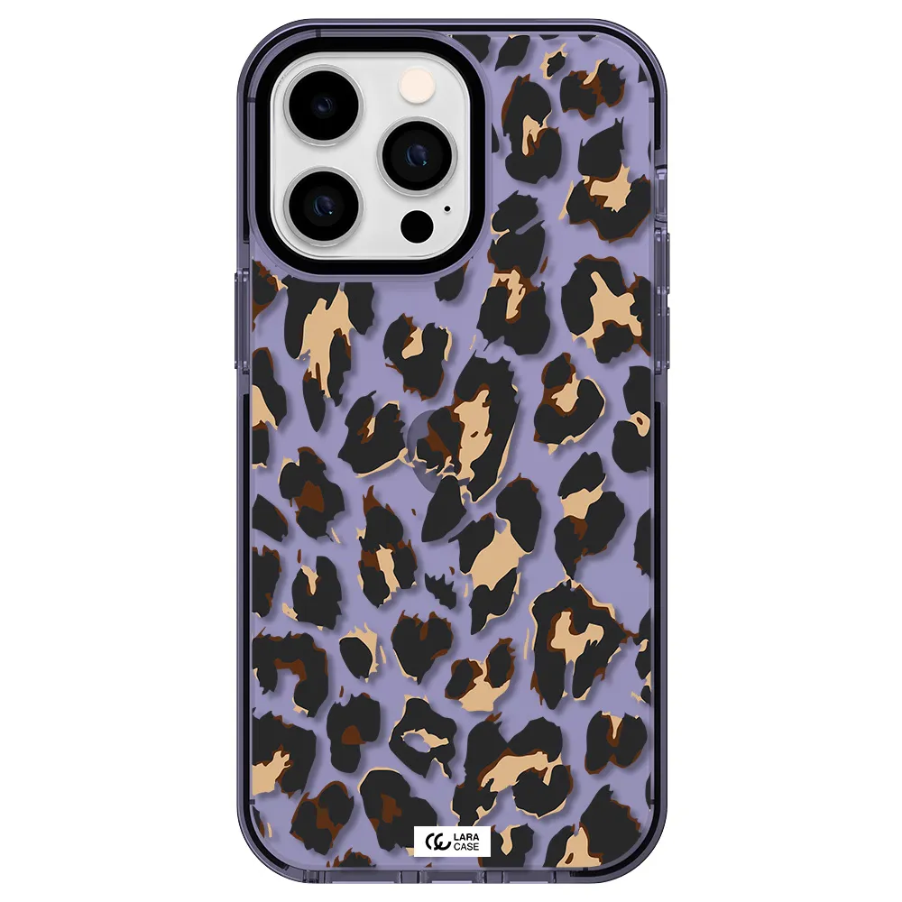 Leopard Print Apple iPhone 15 Pro Max impact Lilac Case