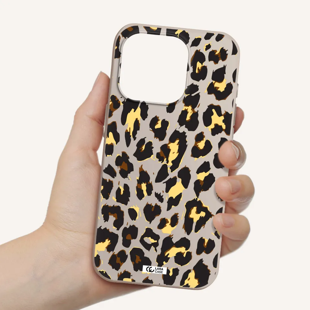 Leopard Print Apple Iphone 15 Pro Silicone Stone Case