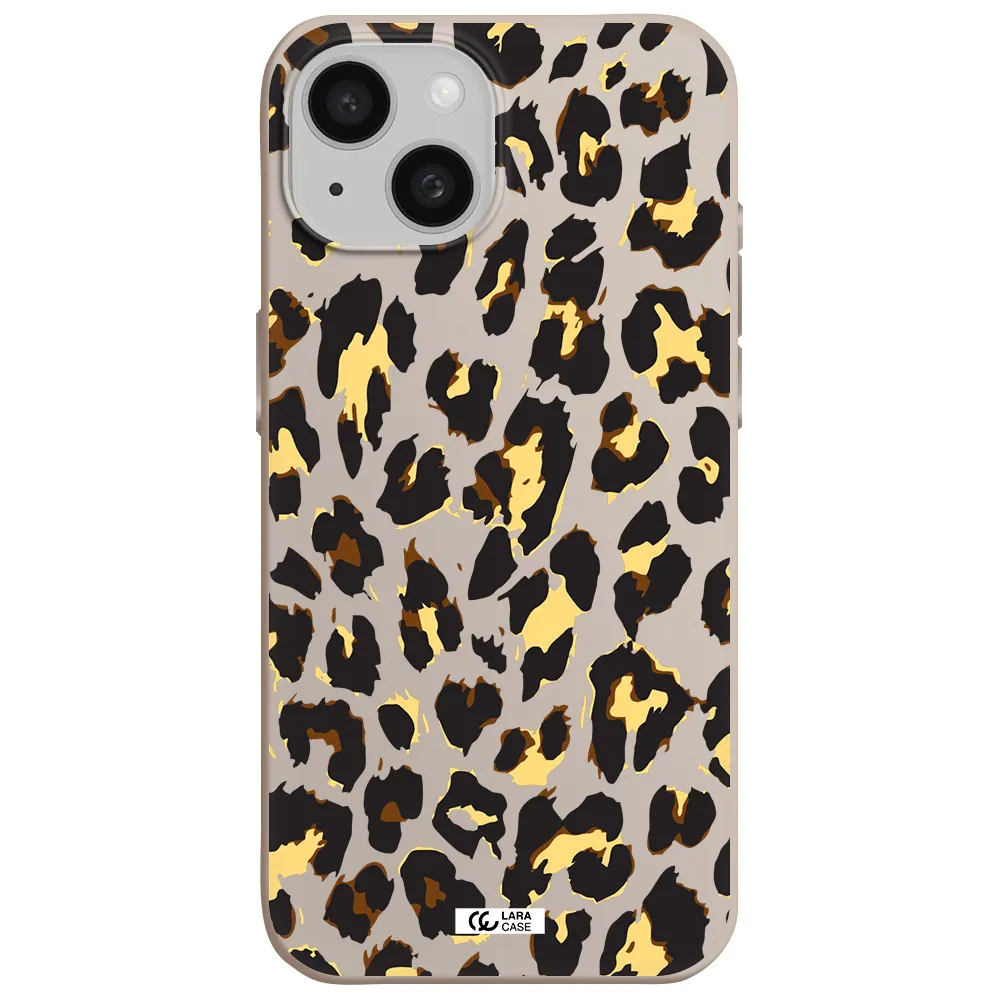 Leopard Print Apple iPhone 15 Silicone Stone Case